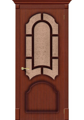 Межкомнатная дверь Соната, со стеклом, цвет Макоре Межкомнатная дверь Соната, со стеклом, цвет Макоре