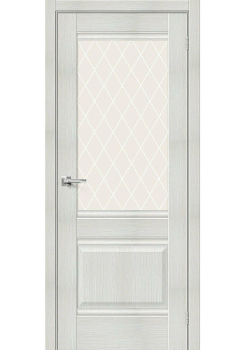 Межкомнатная дверь Прима-3, со стеклом, цвет Bianco Veralinga