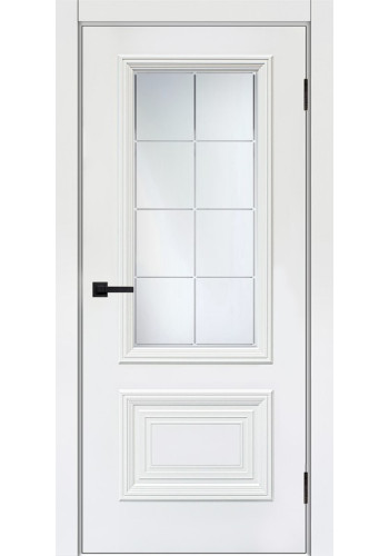 Дверь Багет 2 Белая эмаль со стеклом